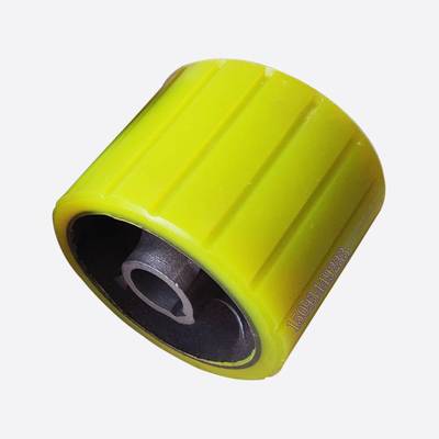 滾筒式攪拌機聚氨酯膠輪 黃色牛筋膠皮掛膠膠輪 優(yōu)質耐磨不脫膠 摩擦托輪